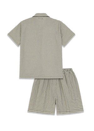 Men's Seersucker Cotton Short Sleeve Pajama Set