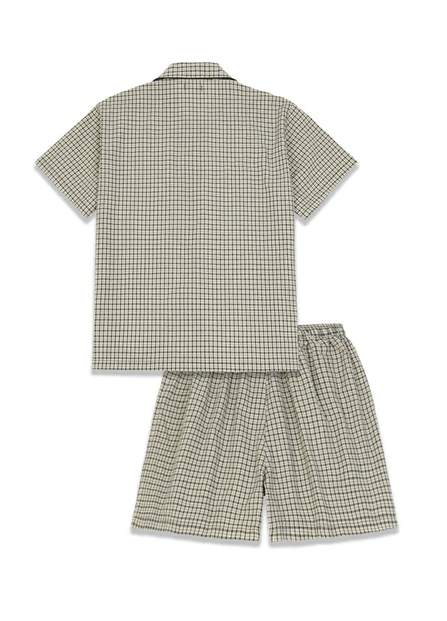 Men's Seersucker Cotton Short Sleeve Pajama Set