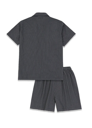 Men's Seersucker Cotton Short Sleeve Pajama Set