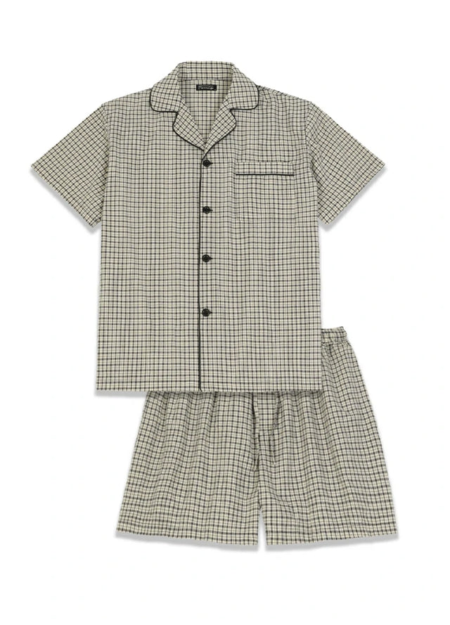 Men's Seersucker Cotton Short Sleeve Pajama Set