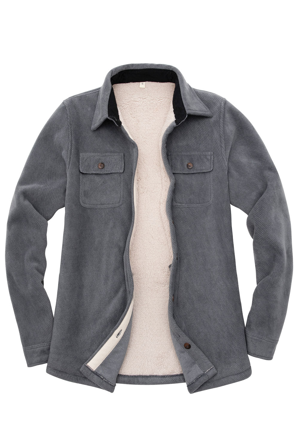 Women s Sherpa Lined Warm Shirt Jacket Button Up Winter Fleece Shirt FlannelGo
