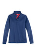Front view of a women's winter navy 1/4 fleece quilted shirt pullover