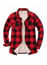 Women's Sherpa Lined Throughout Shirt Jacket Button Up Plaid Jacket
