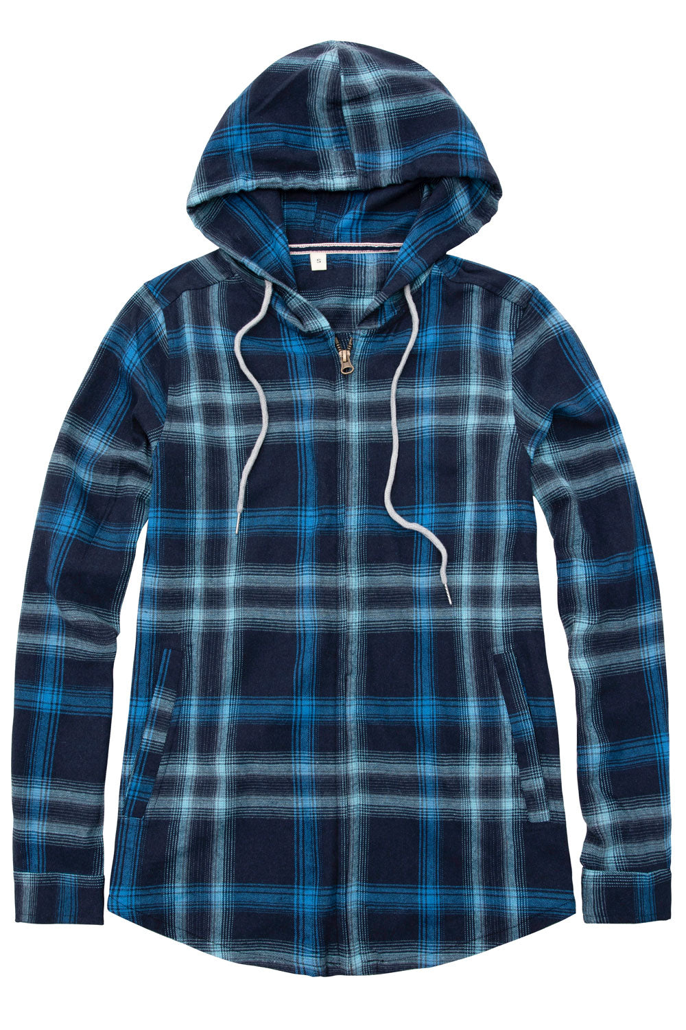 Blue plaid hoodie hotsell