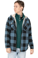 Boys in ink green fleece pullover shirt