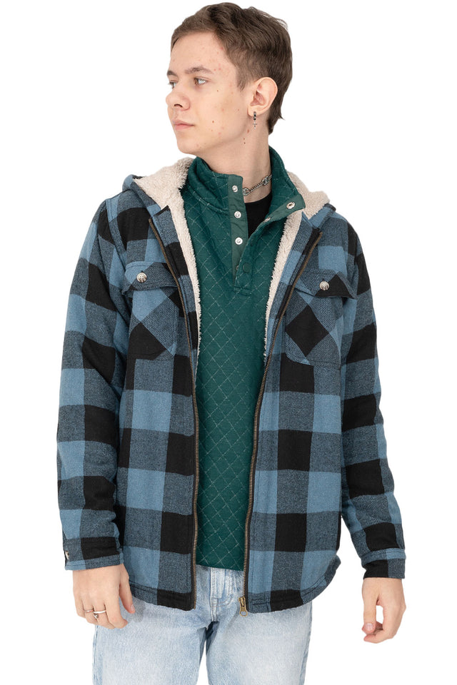 Boys in ink green fleece pullover shirt