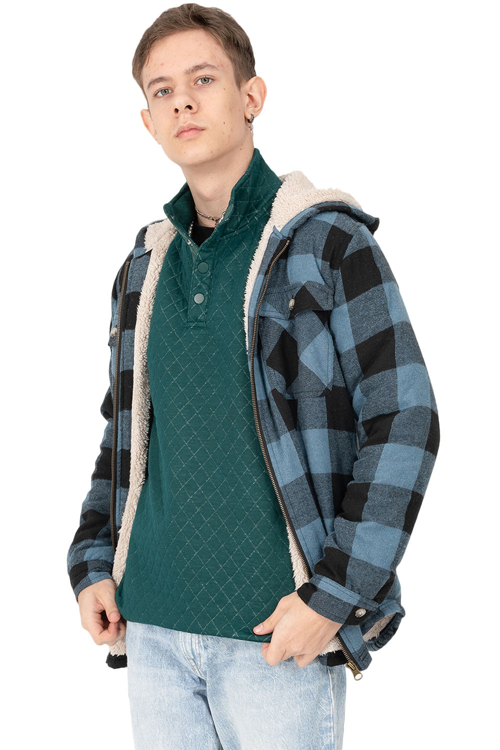 Kids Ultra Soft Quilted 1/4 Snap Fleece Pullover Mountain Outdoor Shirt