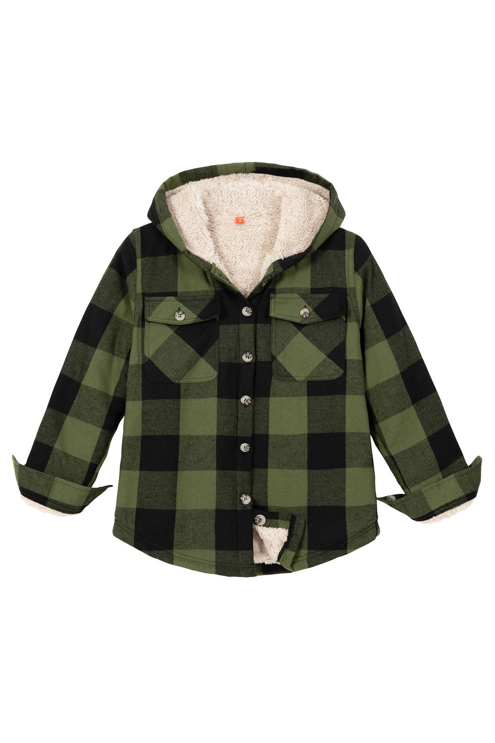 Boys Sherpa Lined Flannel Plaid Shirt Jacket,Hooded Flannel Jacket Kids