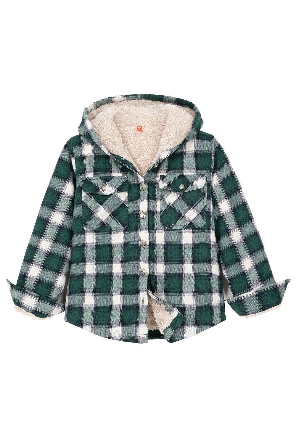 Boys Sherpa Lined Flannel Plaid Shirt Jacket,Hooded Flannel Jacket Kids