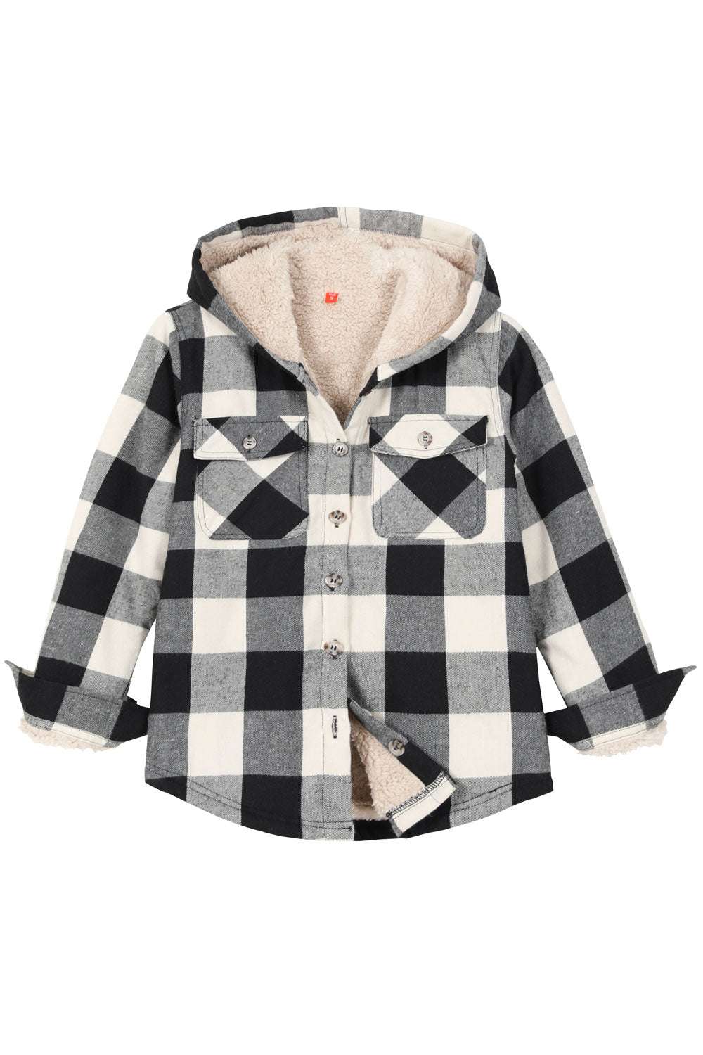 Boys Sherpa Lined Flannel Plaid Shirt Jacket,Hooded Flannel Jacket Kid