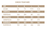 The size chart of boys flannel jacket