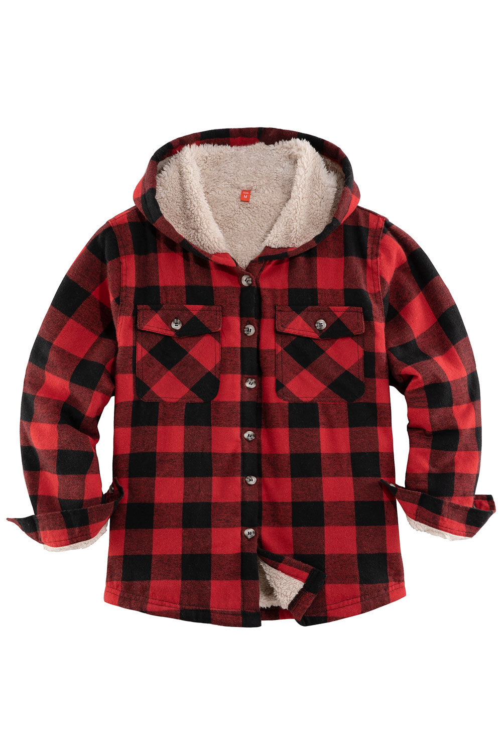 Sherpa lined hooded flannel jacket shop