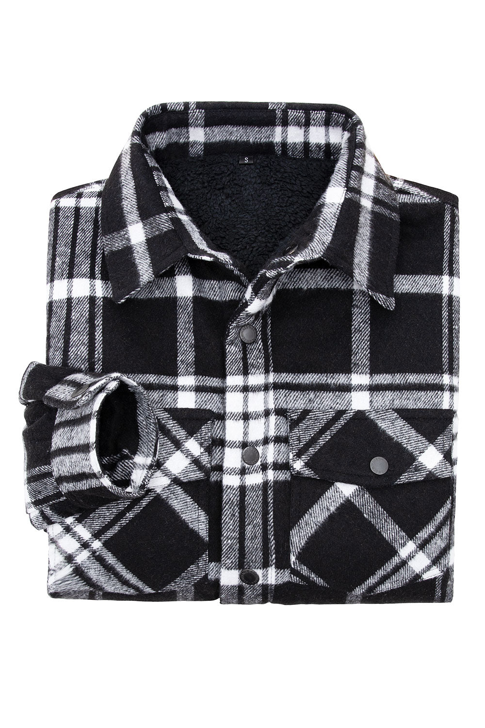 Men's Sherpa Lined Thick Flannel Shirt Jacket,Snap Plaid Flannel Jac