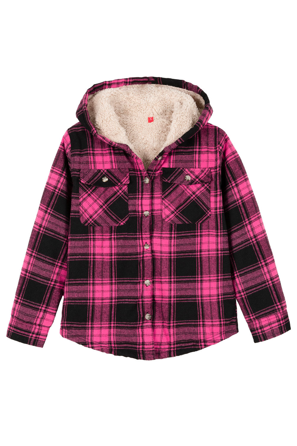 Girls Hooded Plaid Flannel Shirt Jacket Sherpa Lined Flannel Jacket ...