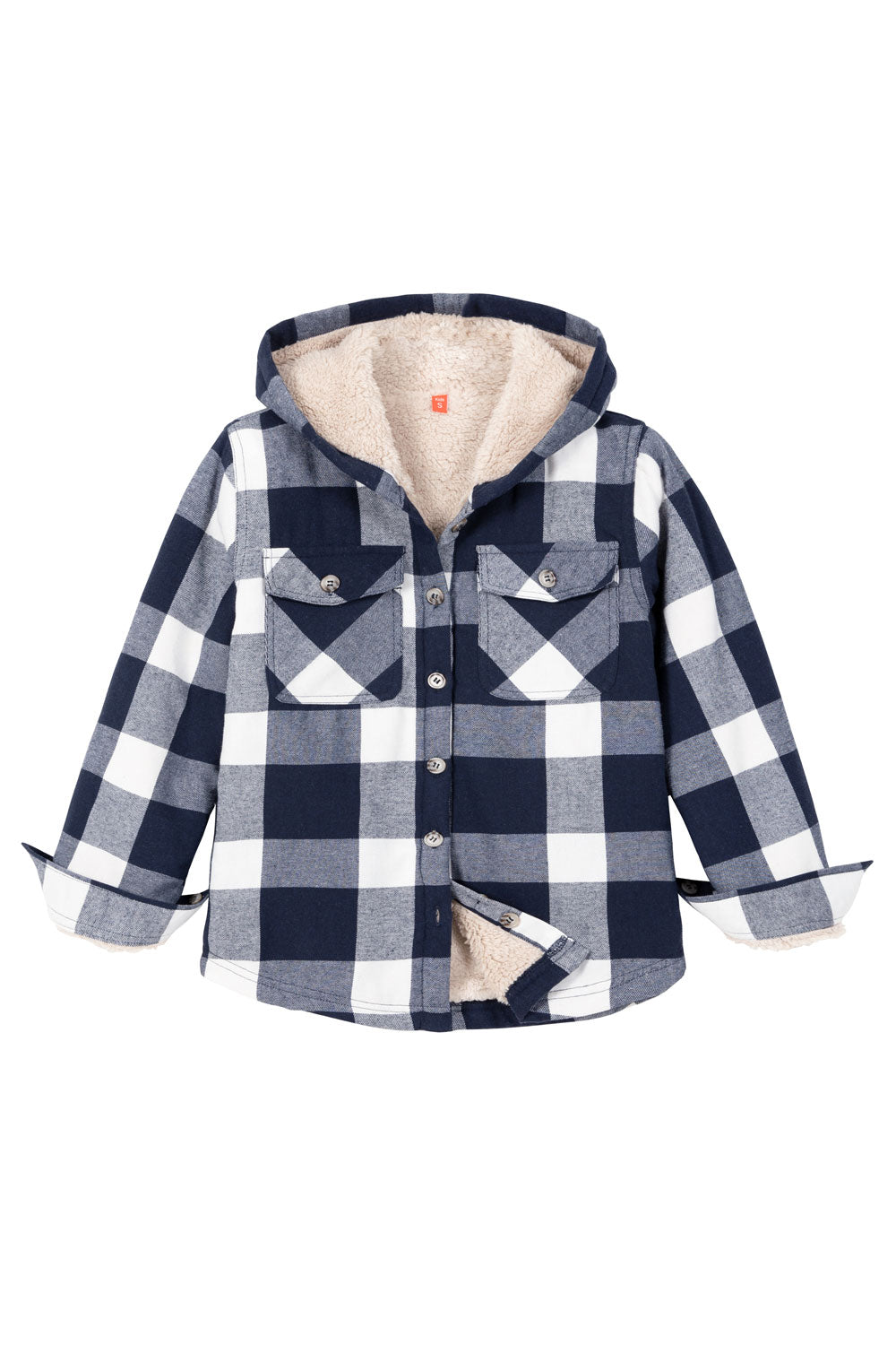 Boys Sherpa Lined Flannel Plaid Shirt Jacket,Hooded Flannel Jacket Kids