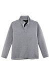Front view of light grey men's ultra soft fleece pullover outdoor shirt