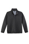 Front view of dark gray men's ultra soft fleece pullover outdoor shirt