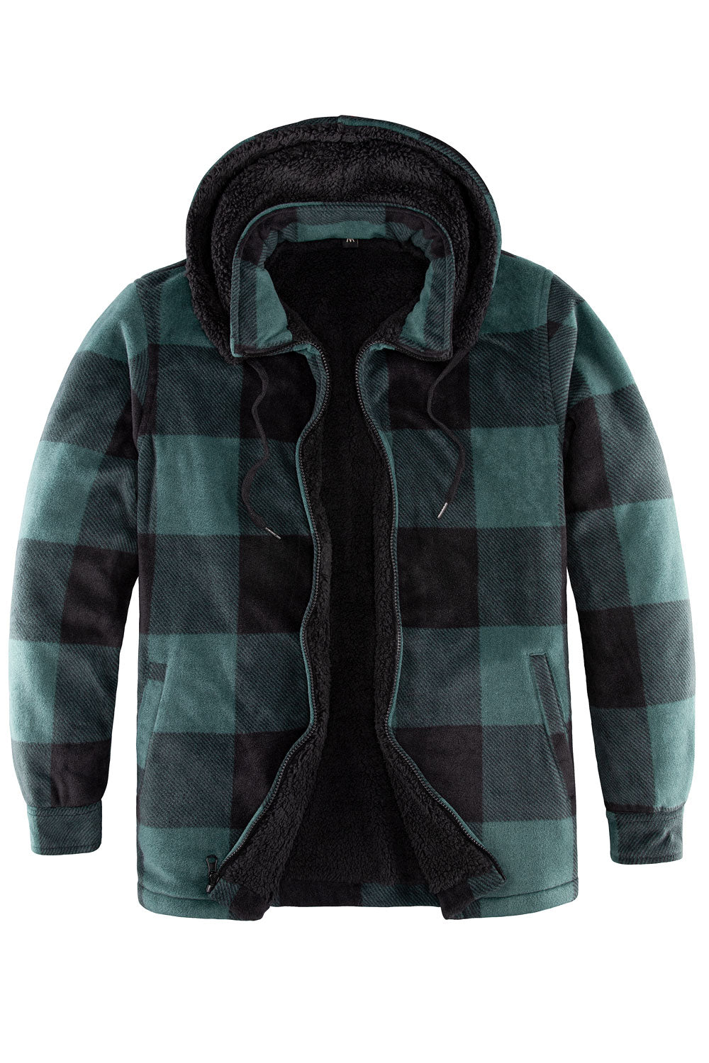 Men's Fleece Plaid Shirt Jacket with Removable Hood – FlannelGo
