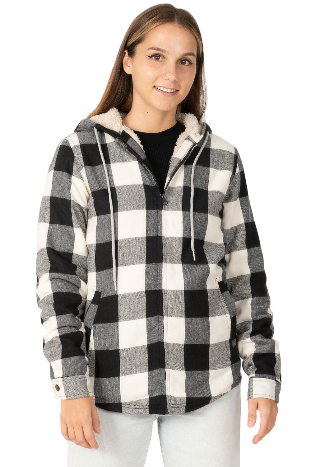 Women's buffalo plaid hoodie sale