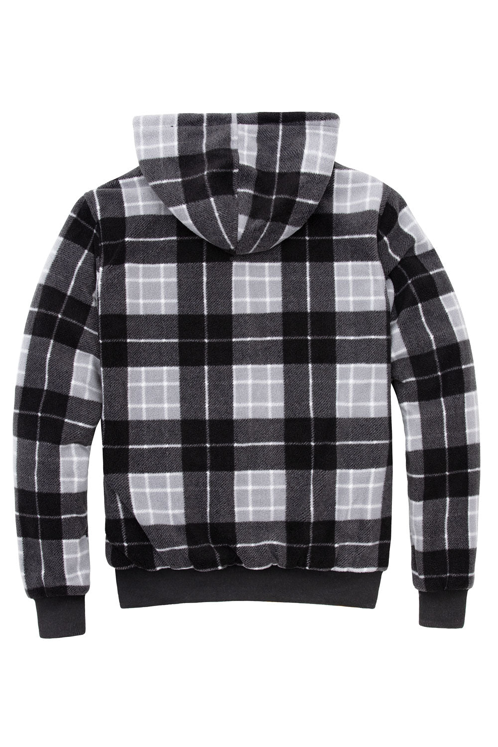 Men's Thick Sherpa Lined Checkered Plaid Hoodie Jacket