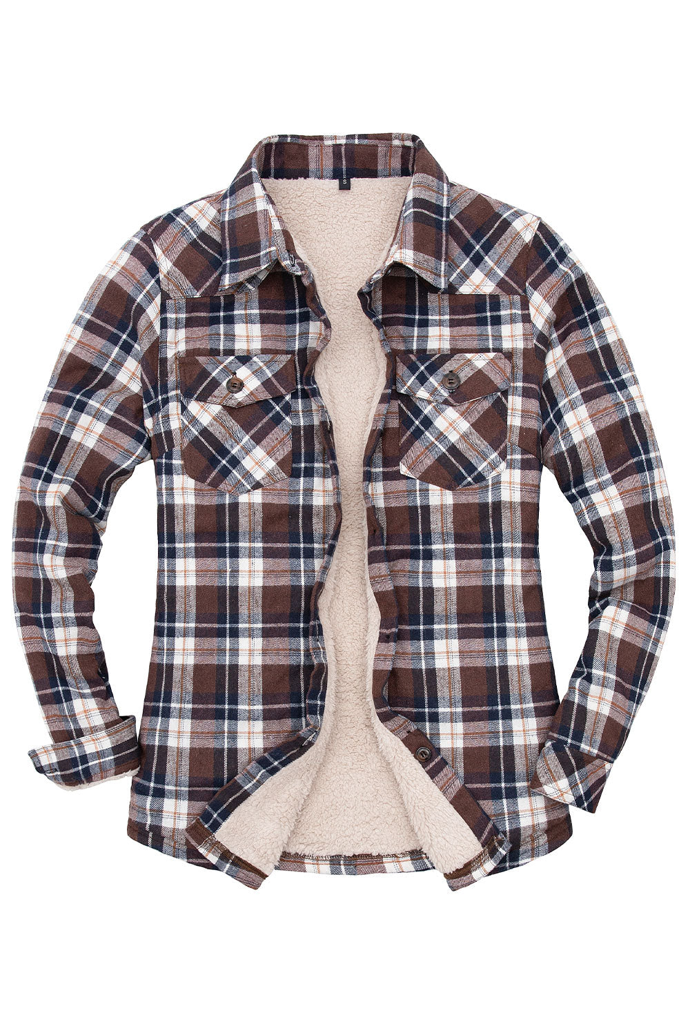 Women's Flannel Shirt Jacket,Sherpa-Lined Plaid