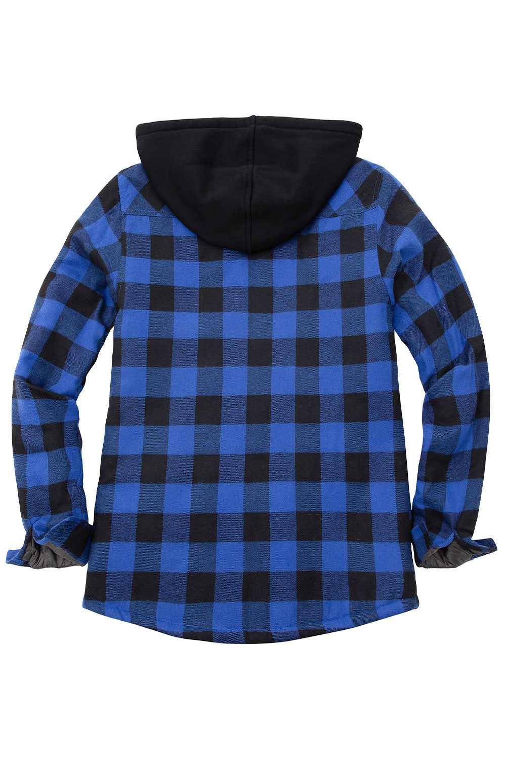 Women's Quilted Lined Hooded Plaid Flannel Shirt Jacket with Hood ...